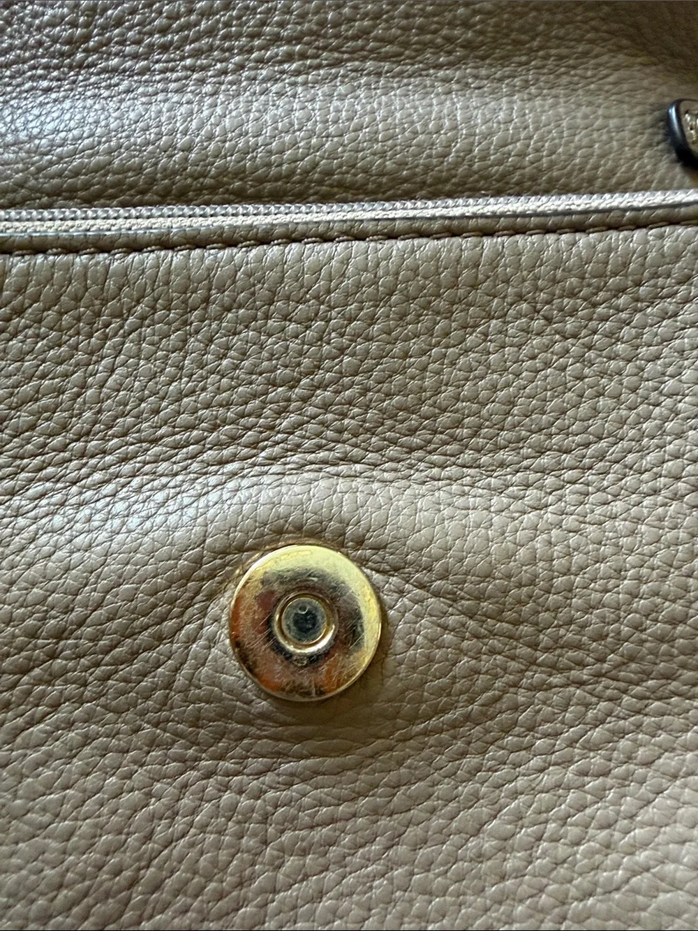 Michael Kors Taupe Leather Crossbody with Gold Hardware